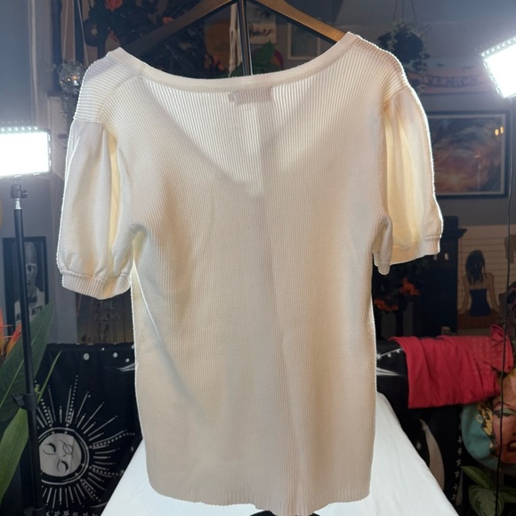 Karl Lagerfeld Cream Short Sleeve Tee - Picture 5 of 10